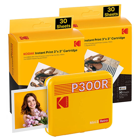Impressora Kodak Photo Printer Mini Retro 3 P300R Amarelo (60 Folhas)
