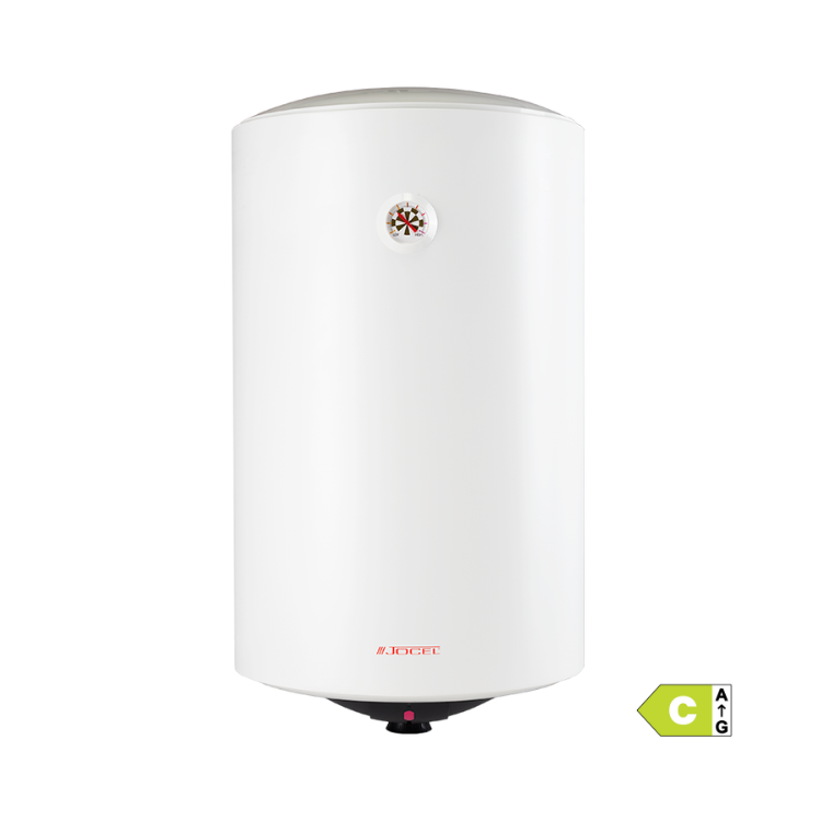 White Jocel 30L electric water heater, 2000W, energy efficiency class C.