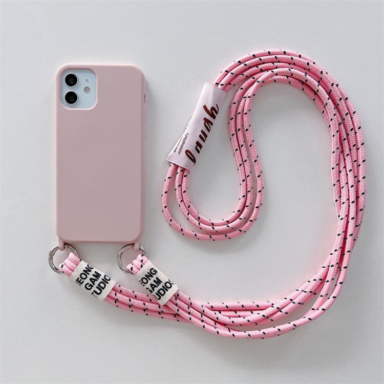 Capa Rixus iPhone 15 Tpu Rosa com Cordão