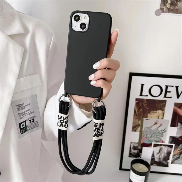 Capa Rixus iPhone 15 Tpu Preto com Cordão