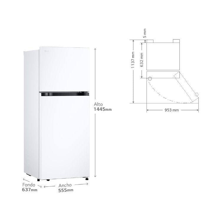 Frigorífico 2 Portas LG GTBV22SWNJ 217L No Frost Classe E Branco