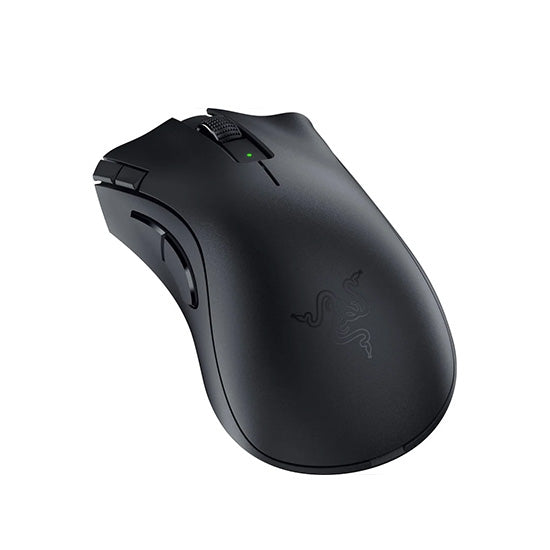 Black Razer DeathAdder V2 X HyperSpeed wireless gaming mouse with Razer logo.