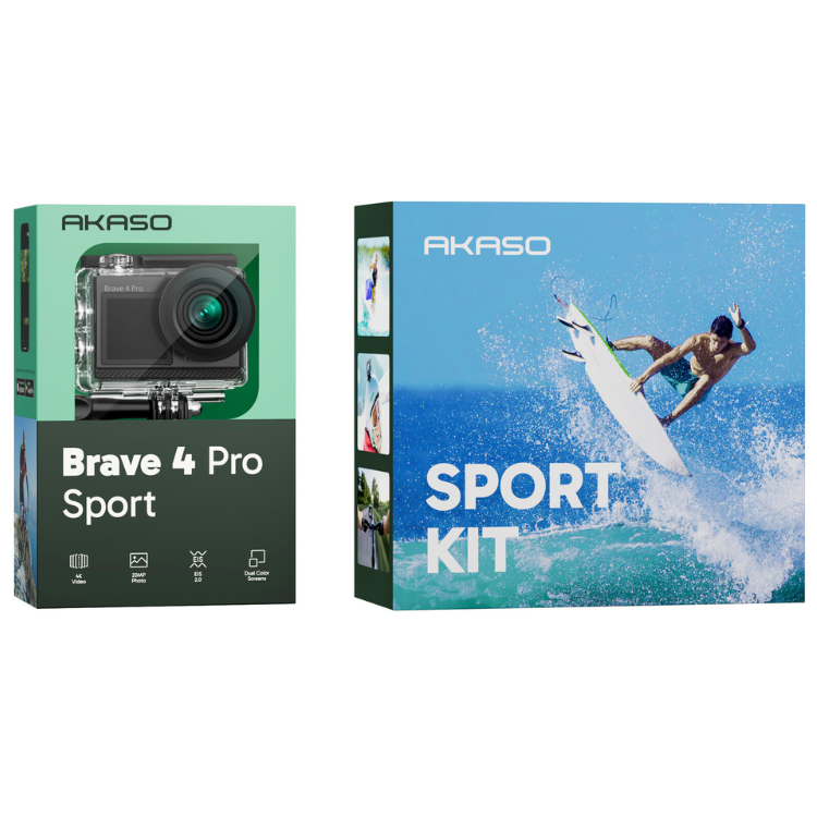 Action Cam Akaso Brave 4 Pro Sport Kit Preto