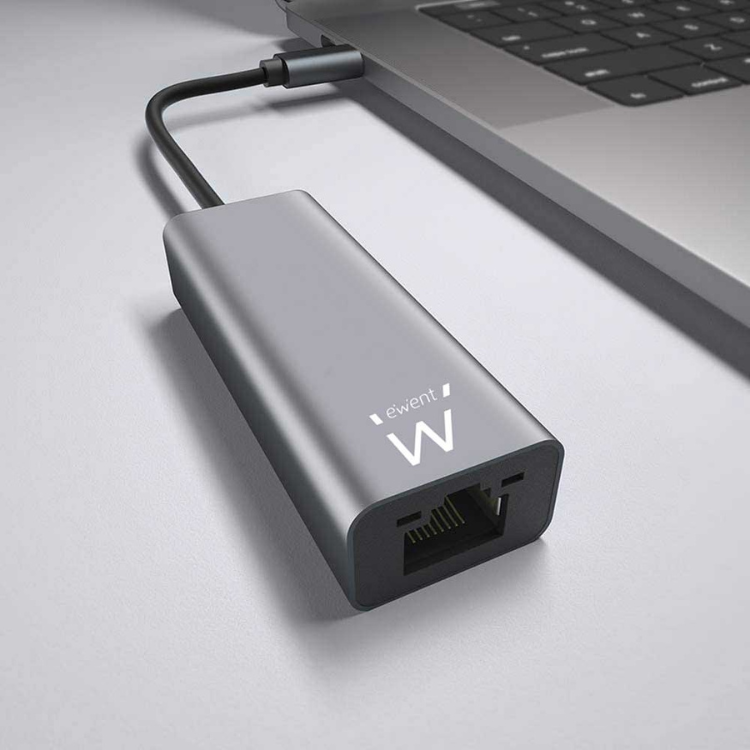 Adaptador de Rede Ewent Gigabit USB-C Cinza EW9818