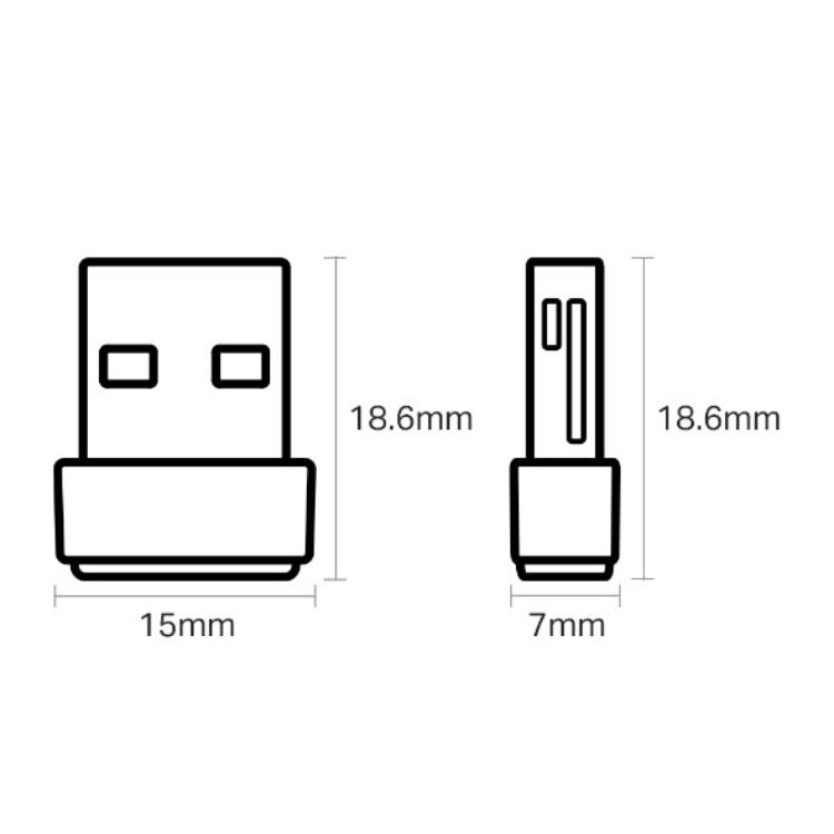 Adaptador USB TP-Link Archer T600U Nano 433 Mbps Wi-Fi Preto