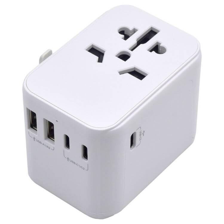 Adaptador de Viagem Universal Ewent EW1470 EU/EUA/UK/AUS 2x USB + 3x USB-C