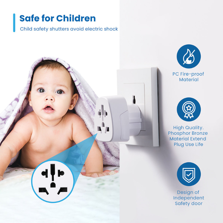 Adaptador de Viagem Ewent UK/USA/AUS para Europa Branco
