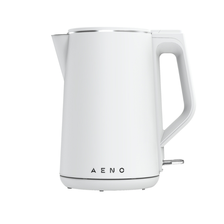 White AENO electric kettle, 1.5L, 2200W, with handle and spout.