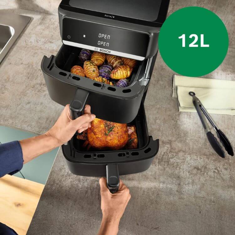Fritadeira Bosch Air Fryer Serie 6 MAFD661B4 12L Preto