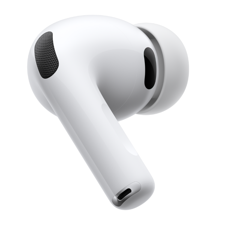 AirPods Pro 3 Apple brancos, auricular Bluetooth sem fio com microfone.