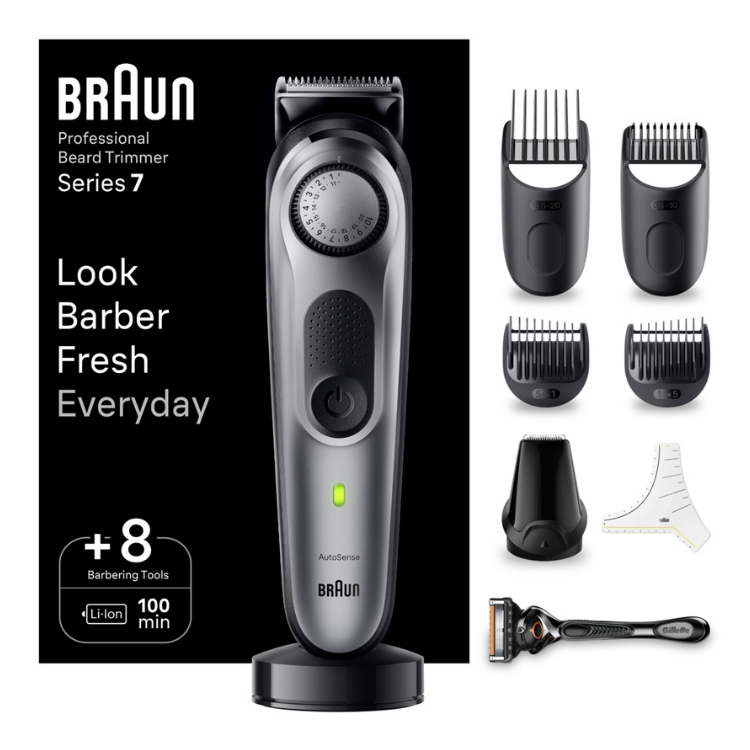 Aparador de Barba Braun Series 7 BT7420 6 em 1 Preto