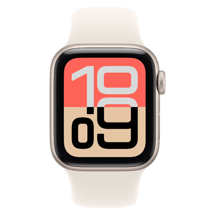Apple Watch SE 3 GPS + Cellular 40mm Alumínio Dourado com Bracelete Desportiva Bege.