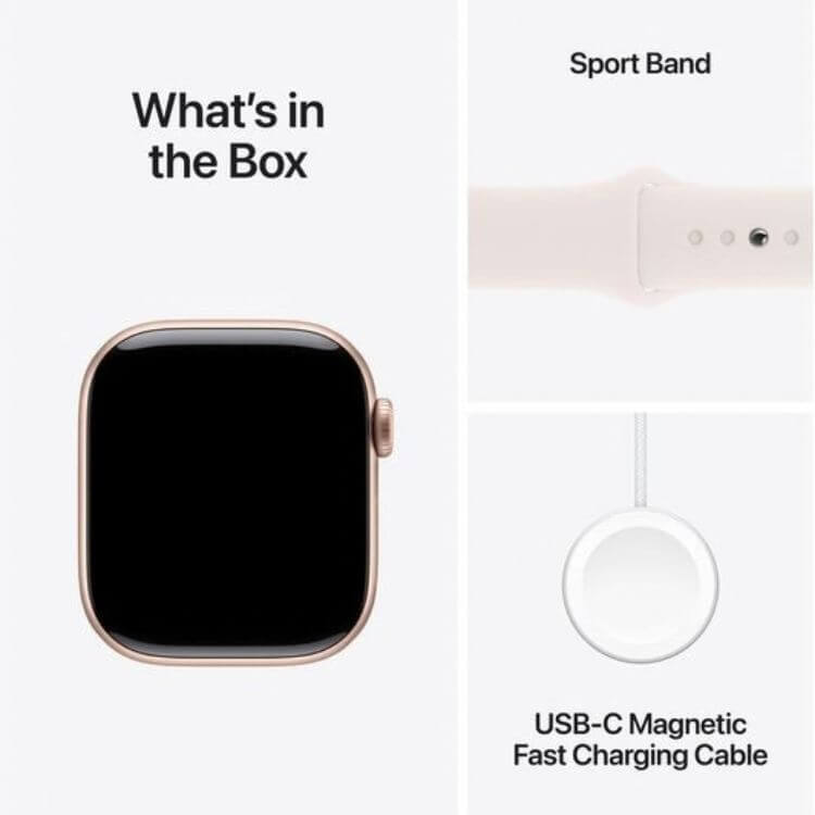 Apple Watch Series 10 GPS + Cellular 42mm Alumínio Luz das Estrelas c/ Bracelete Desportiva Luz das Estrelas - S/M
