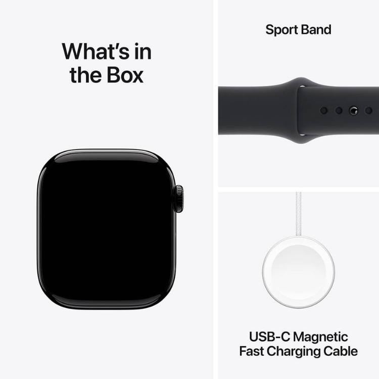 Smartwatch Apple Watch Series 10 GPS 46mm Alumínio Preto c/ Bracelete Desportiva Preto M/L - Artigo de Exposição