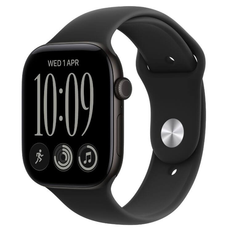 Apple Watch Series 12 GPS 46mm Alumínio Preto c/ Bracelete Desportiva Preto - M/L