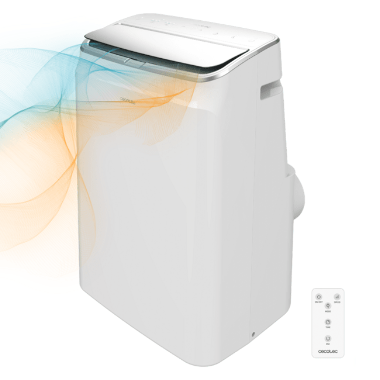 Cecotec ForceClima 12600 portable air conditioner, white, with remote control, 12000BTU, heating and cooling.