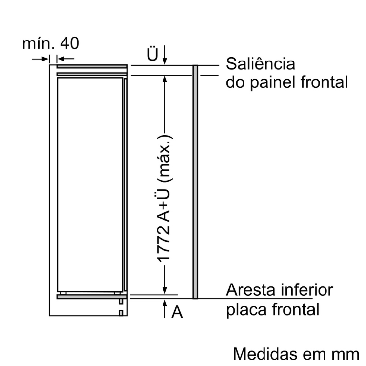 Arca Congeladora Vertical de Encastre Bosch Serie 4 GIN81VEE0 212L Branco