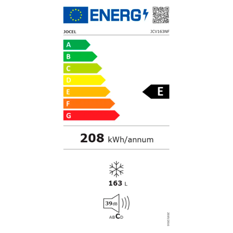 Arca Congeladora Vertical Jocel JCV163NF 163L Branco