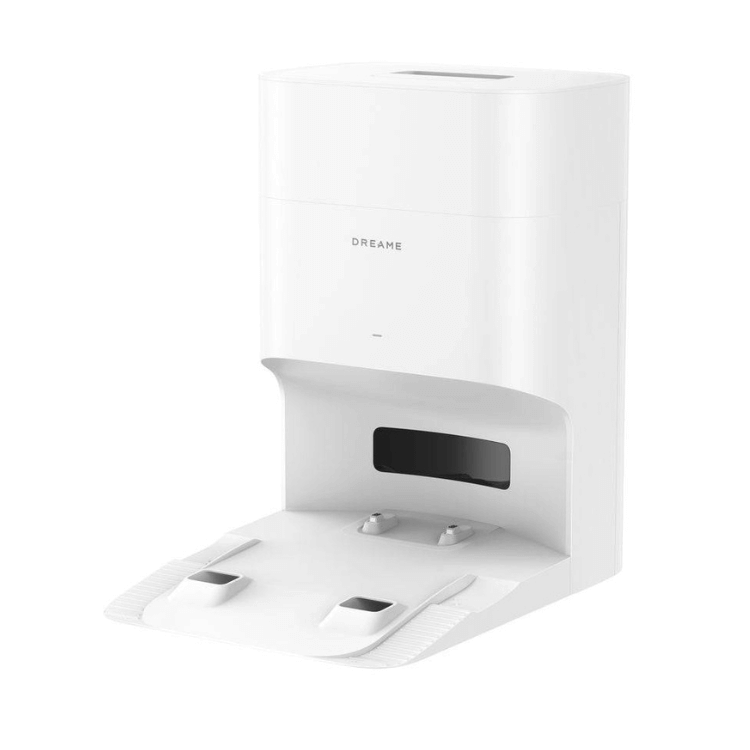 White Dreame D10 Plus Gen 2 robot vacuum cleaner base station.