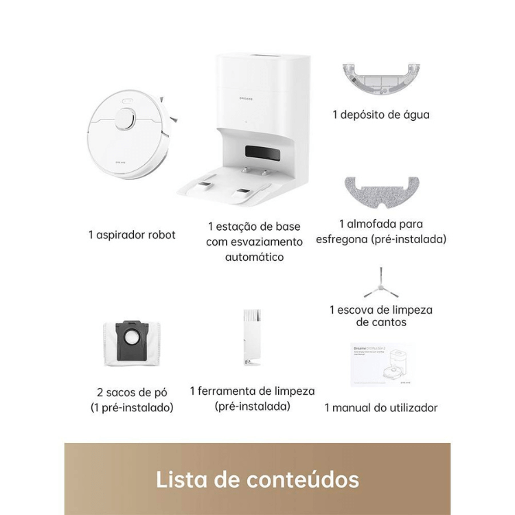 White Dreame D10 Plus Gen 2 robot vacuum with automatic base station and accessories.