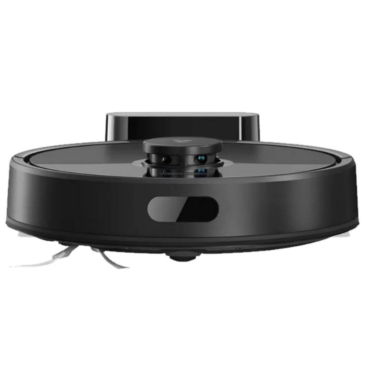 Aspirador robot Roborock Q7 BF preto com base de carregamento.