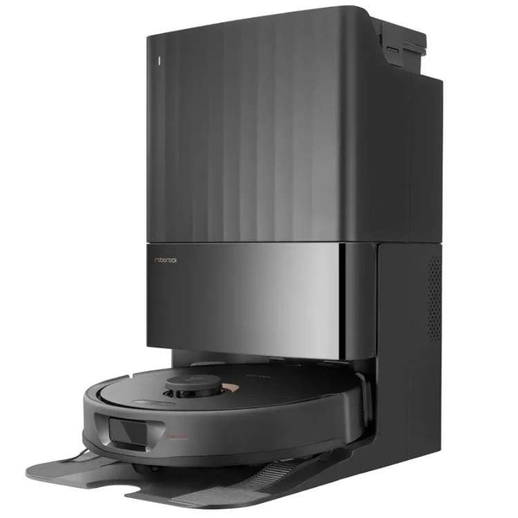 Aspirador robot Roborock Qrevo 5AE Auto Station, preto, com estação de carregamento, para limpeza diária com controlo por app.