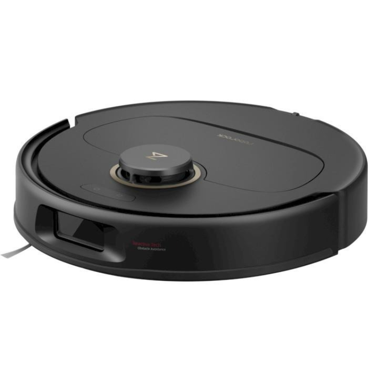 Aspirador robot Roborock Qrevo 5AE preto com controlo por aplicação.