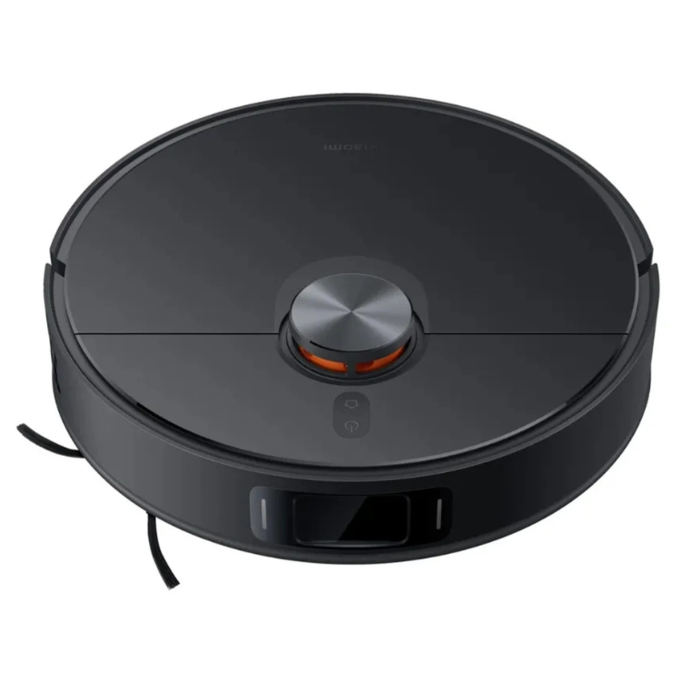 Aspirador robot Xiaomi Vacuum X20 Max preto com design circular e luzes de LED.