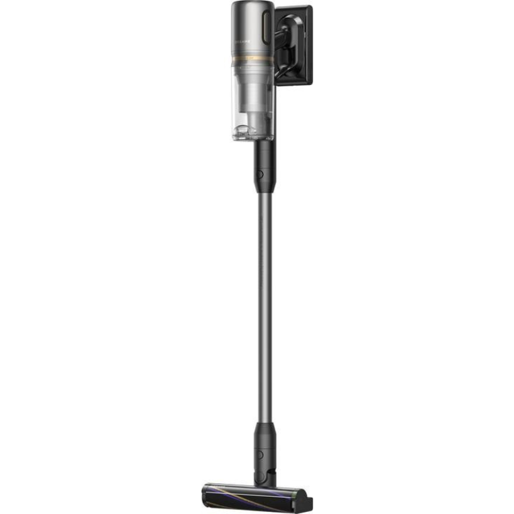 Dreame R20 Slim vacuum, silver and black, wall-mounted charger.