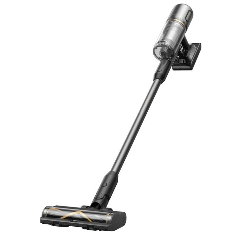 Dreame R20 Slim handheld vacuum, black and silver, wall-mounted charger.