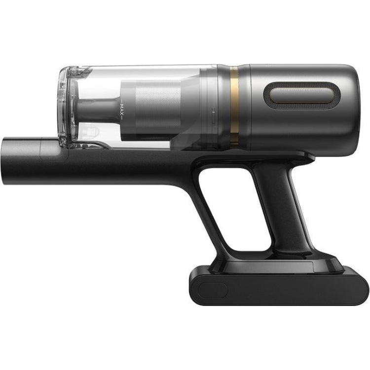 Dreame R20 Slim handheld vacuum, black and gray with gold accent.