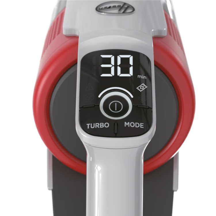 Hoover HF9 vacuum control panel, 30 minutes, turbo and mode buttons.