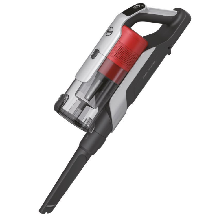 Hoover HF9 upright vacuum, grey and red, 350W, handheld and stick.