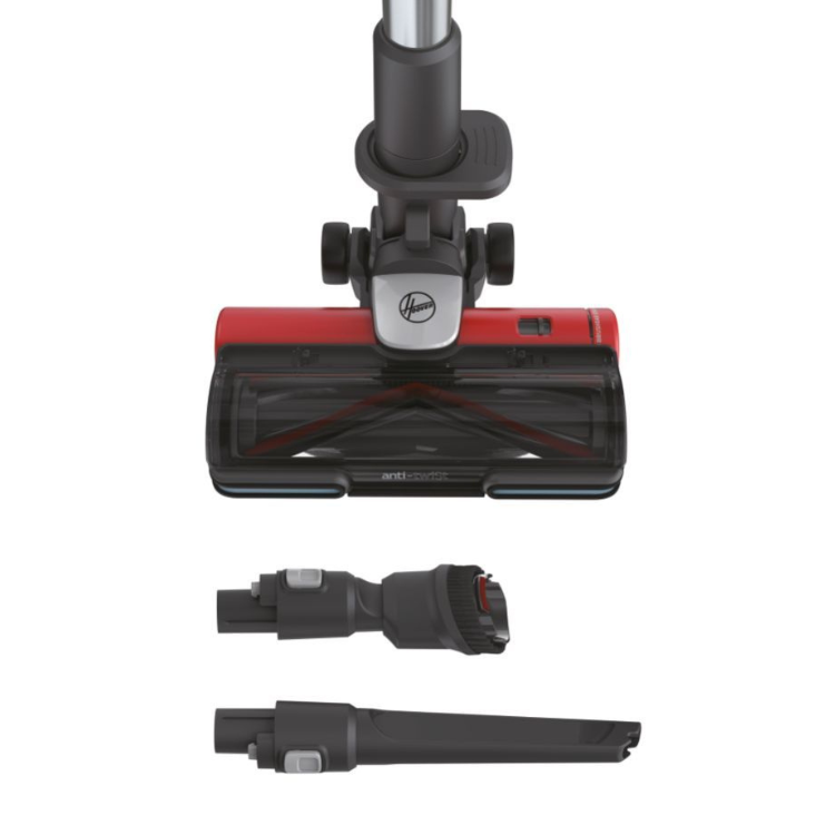 Hoover HF9 upright vacuum cleaner, 350W, grey and red.