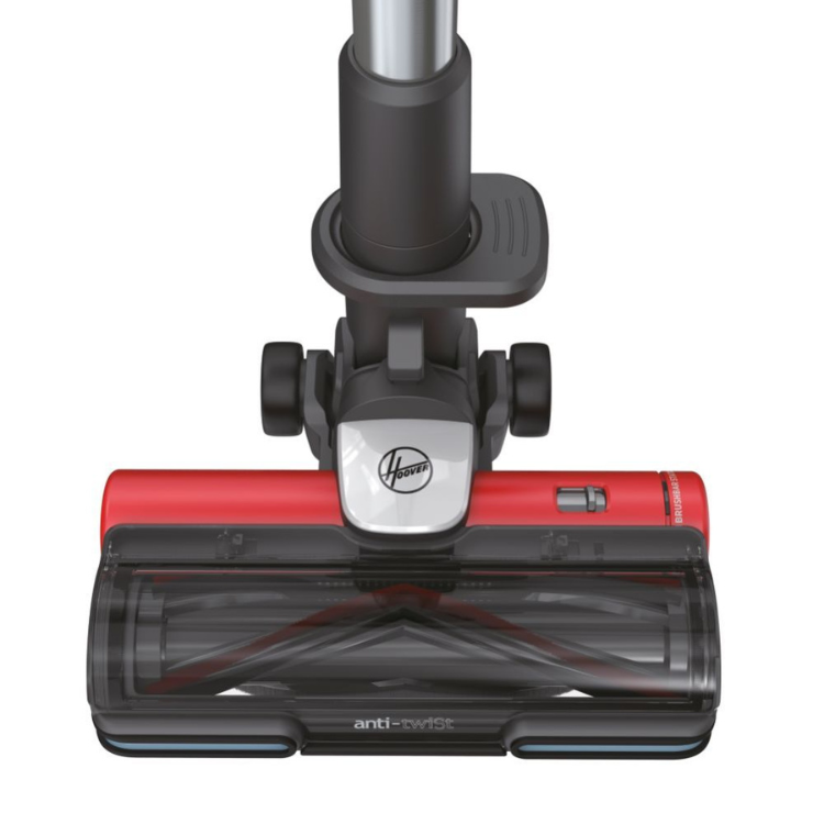Hoover HF9 upright vacuum cleaner, red and black, anti-twist feature.