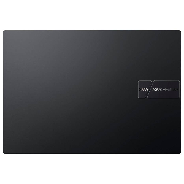 Black Asus Vivobook laptop, closed lid, silver logo visible.