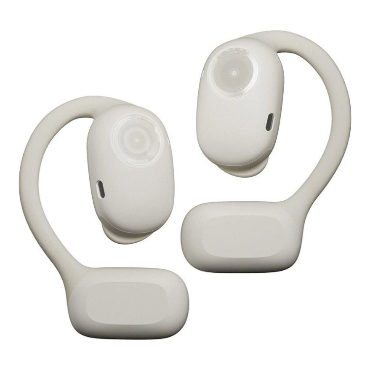Auriculares Bluetooth Blackview Airbuds 100 TWS Branco, sem estojo, com design de aro curvo e alto-falante visível.