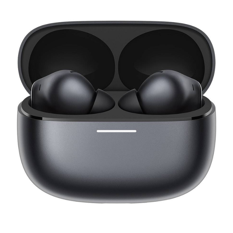 Auscultadores sem fios Xiaomi Redmi Buds 8 Pro pretos em estojo de carregamento.