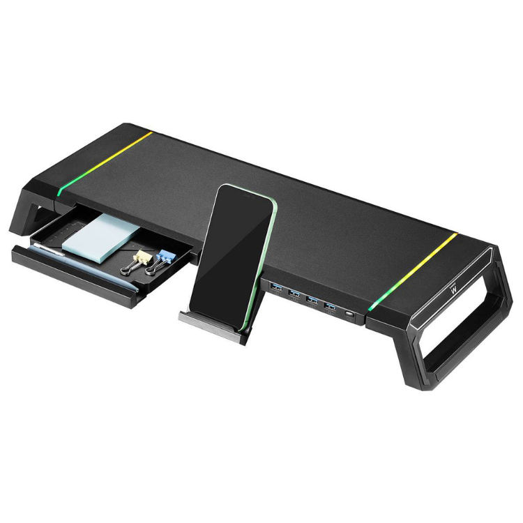 Base Monitor Ewent EW1268 Foldable RGB Hub USB 3.0 Preto