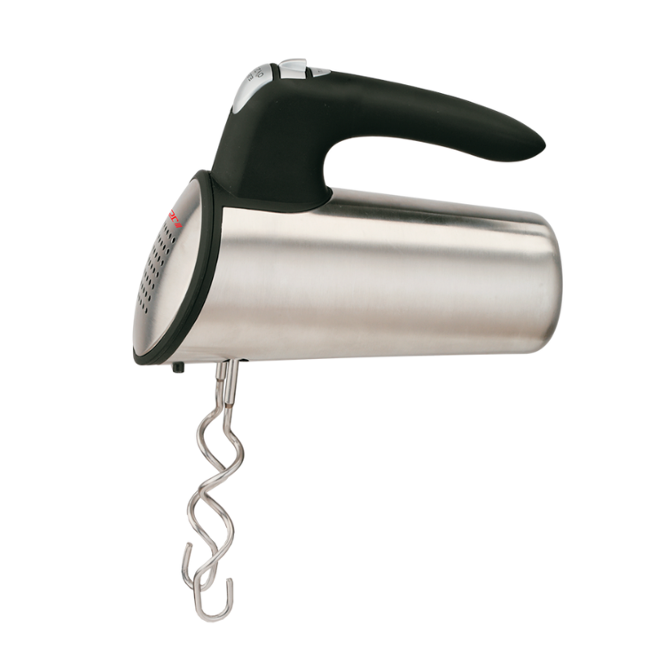 Jocel electric corkscrew, silver and black, with metal spiral.