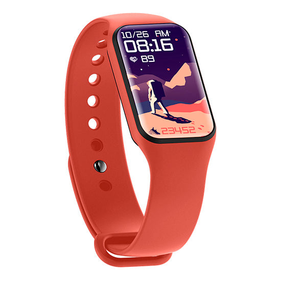 Smartwatch Blackview R1 laranja com ecrã AMOLED de 1.47 polegadas e pulseira de silicone.