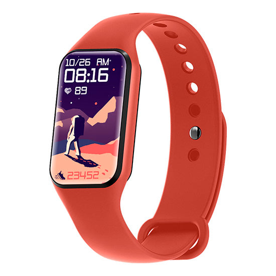 Smartwatch Blackview R1 laranja com ecrã AMOLED de 1.47 polegadas e pulseira de silicone.