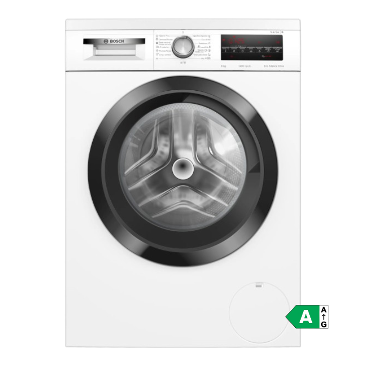 Bosch Serie 6 WUU28T68ES 9Kg 1400RPM white washing machine, A rated energy efficiency.