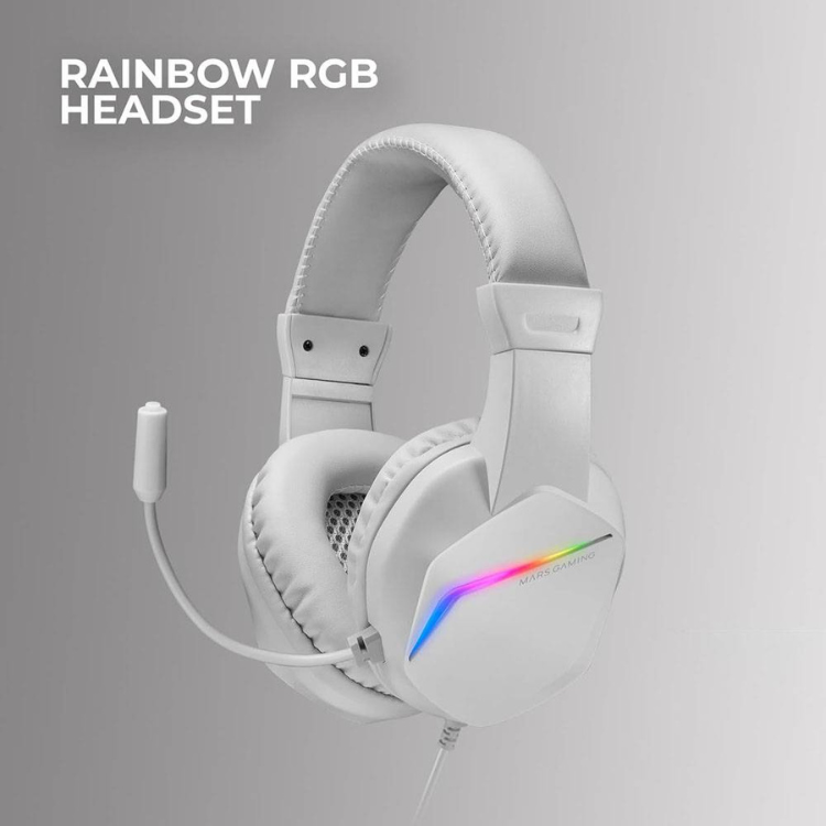Bundle Mars Gaming MCPRGB3 Teclado+Rato+Headset+Tapete XXL RGB Branco
