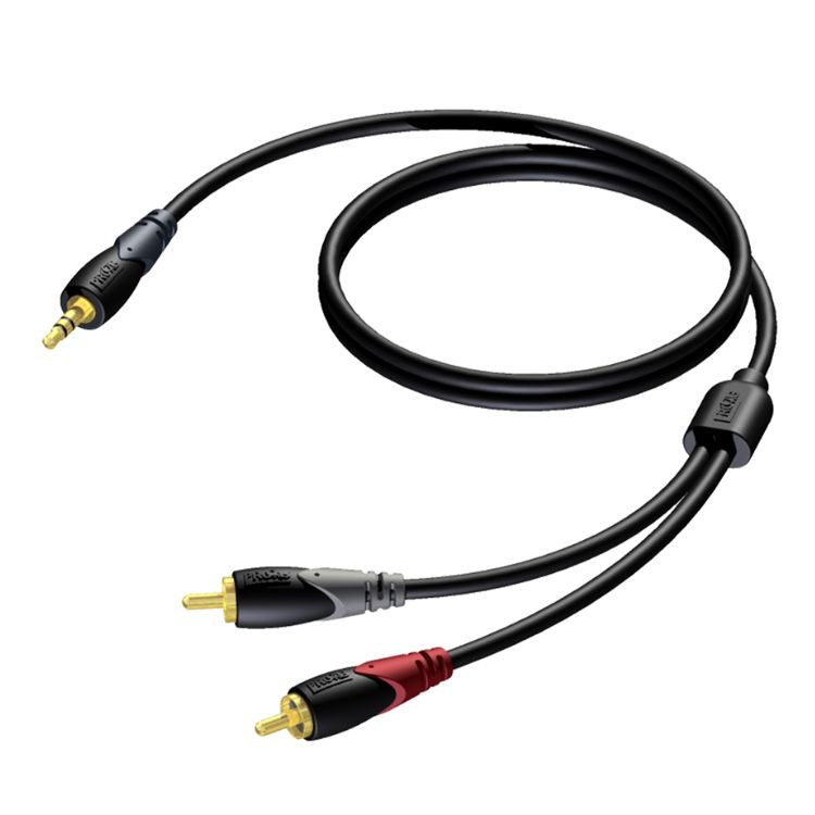 Cabo de Áudio PROCAB Jack 3,5 Stereo Macho / 2x RCA Macho CLA711/10 10m
