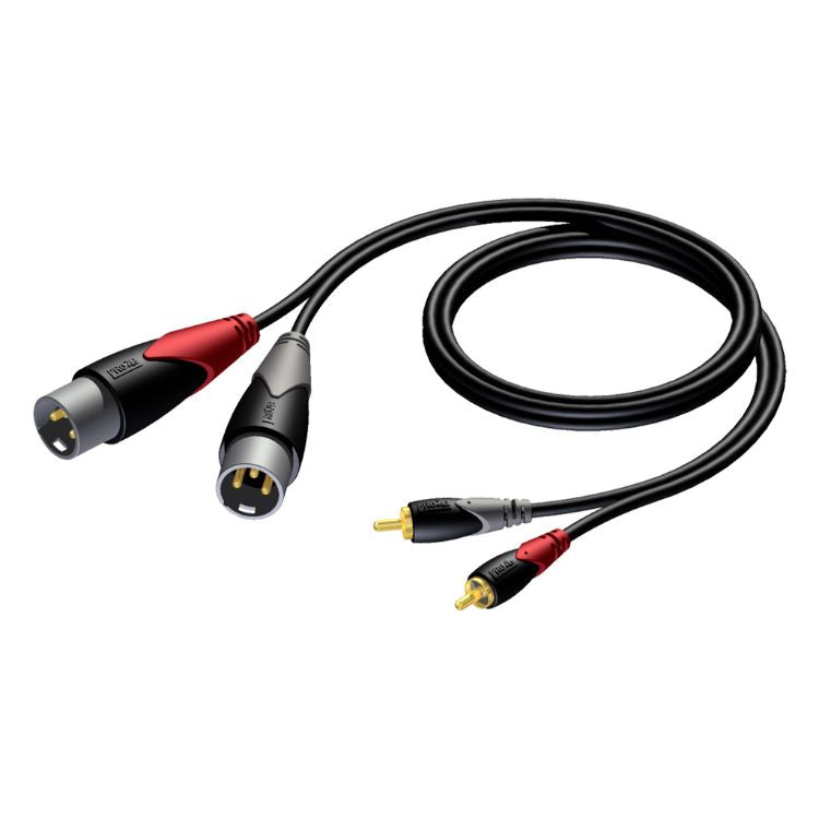 Cabo de Áudio PROCAB 2x XLR Macho / 2x RCA Macho CLA701/3 3m