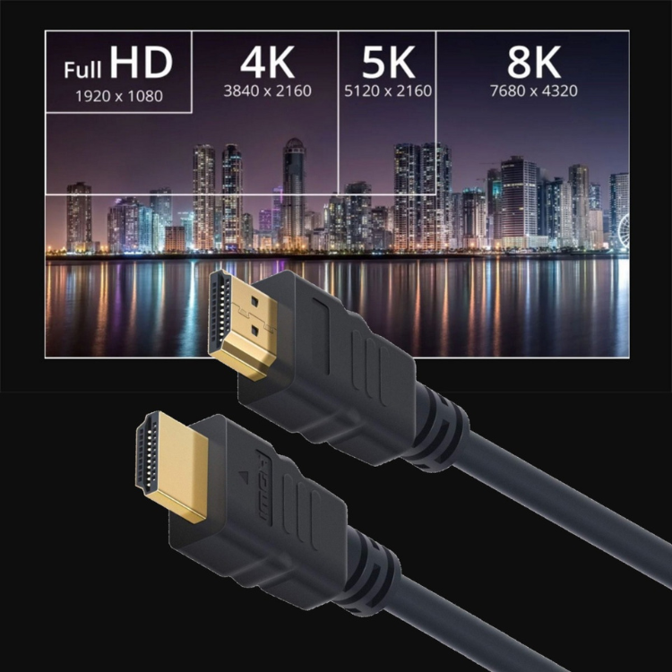 Cabo HDMI 2.1 Ewent c/ Ethernet 8K 1m Preto