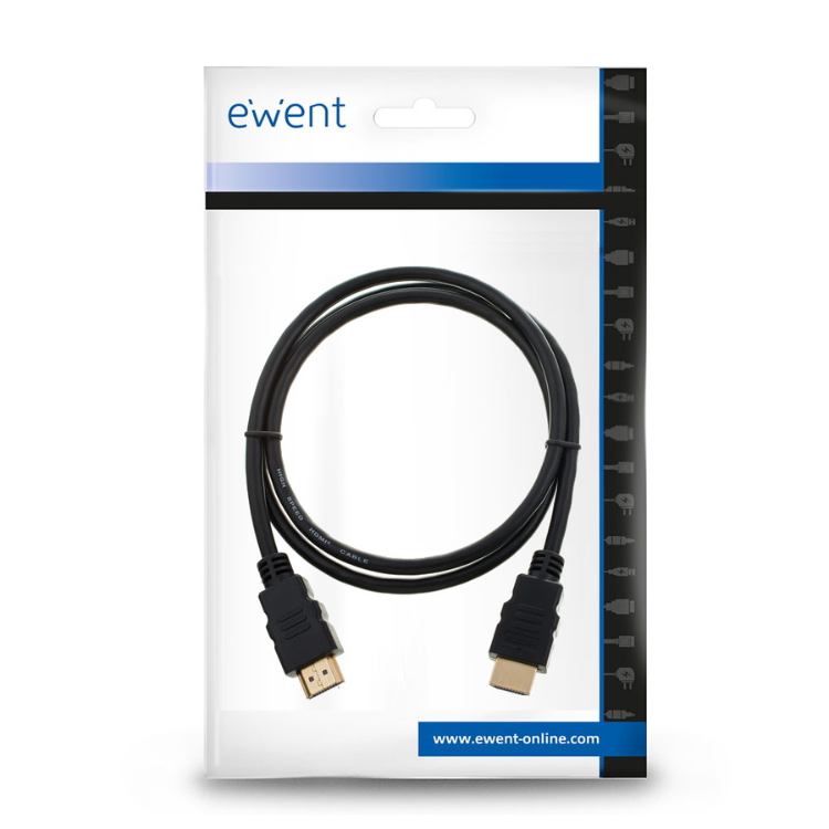 Ewent black HDMI 2.1 cable with Ethernet, 8K, 3m.