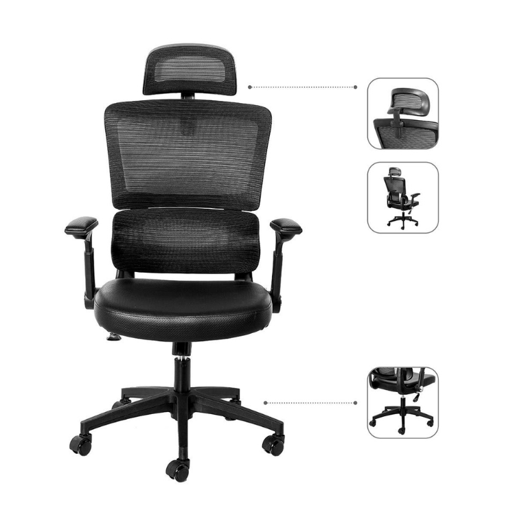 Cadeira Escritório Napofix Ergoflex OC1000 Preto