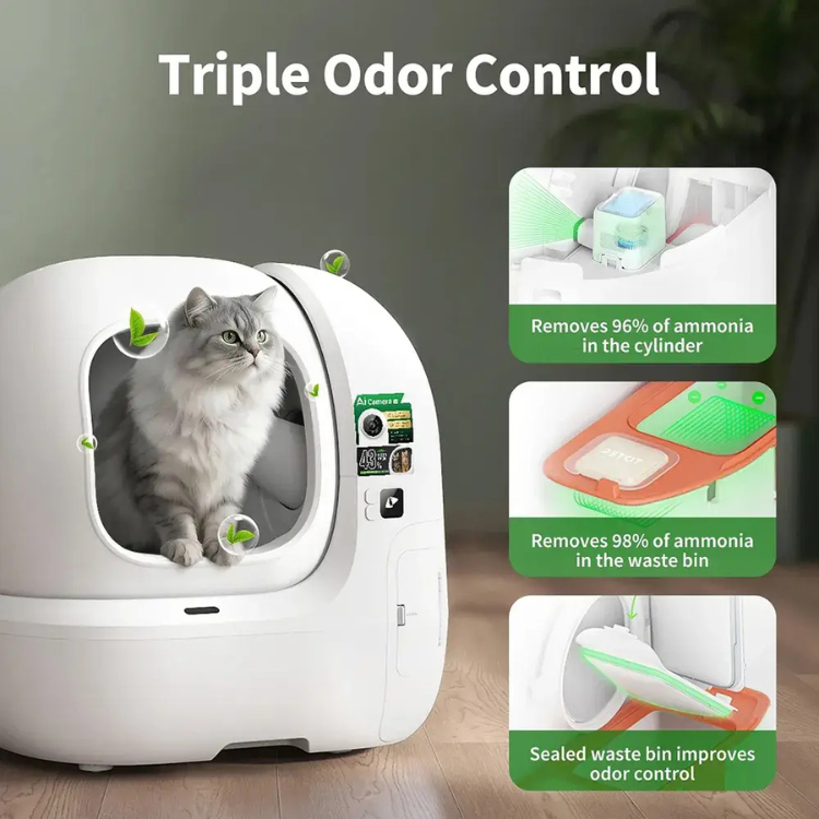 Caixa de Areia Inteligente Petkit Purobot Max Pro 2 c/ Câmara Smart Cat Litter Box
